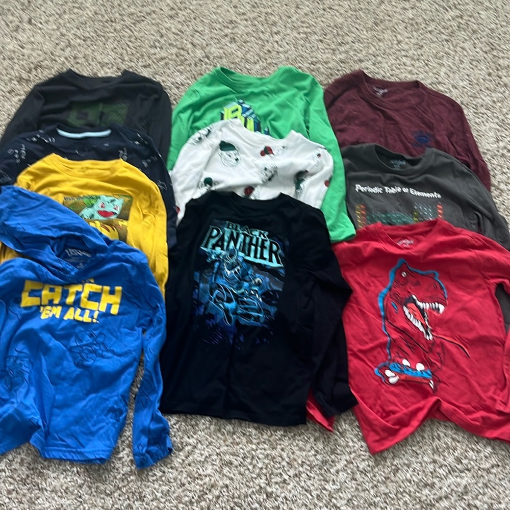 Lot of 10 boys long sleeve t-shirts size S 6/7